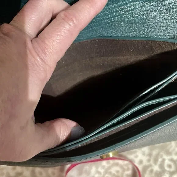 Boho Faux Leather Crossbody Clutch Purse w Feather Charm Adj Strap 6x8.5 - Picture 13 of 13